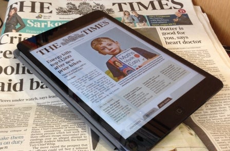 News UK announces first tablet reading figures for the Times and Sunday Times